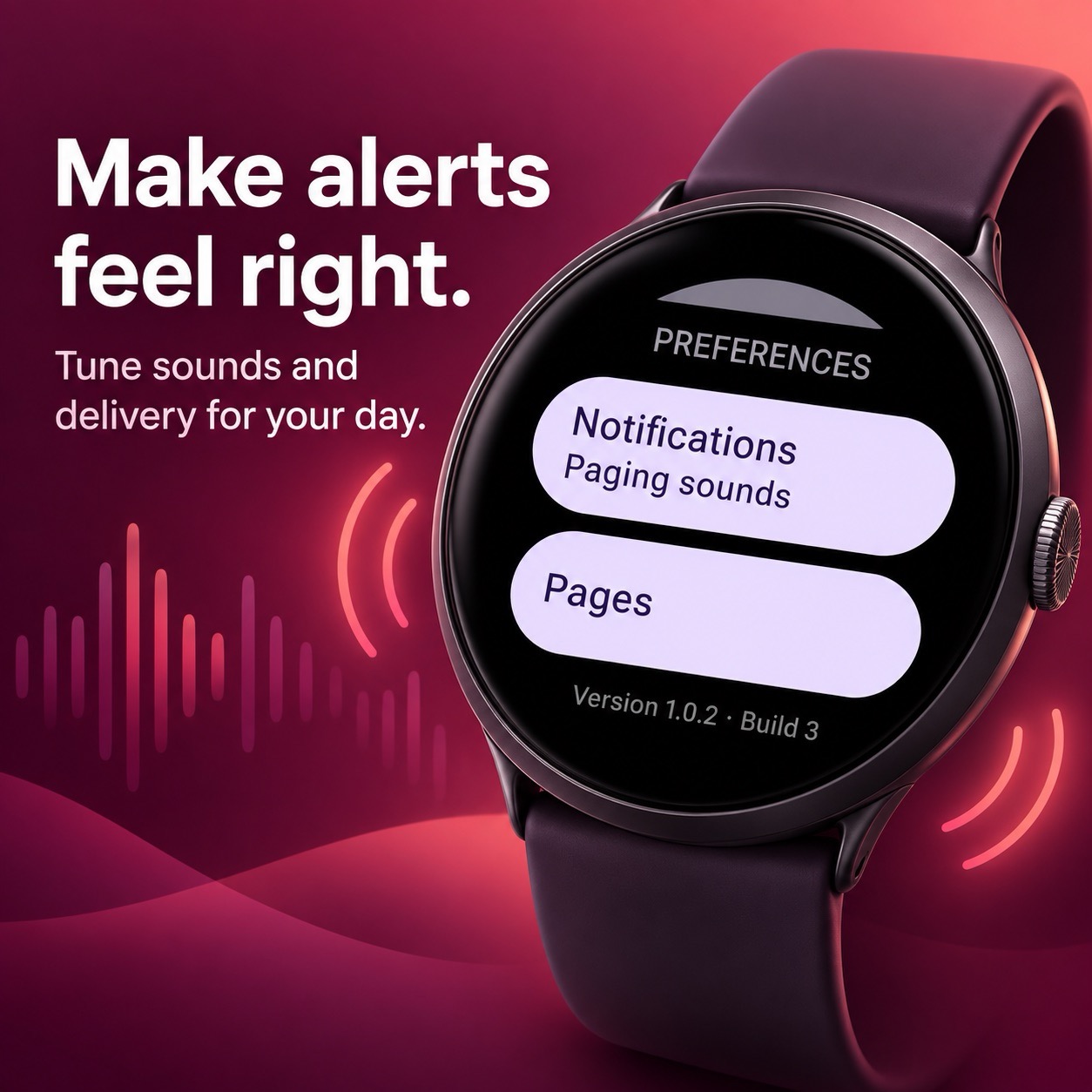 Sevloom preferences displayed on a Wear OS watch